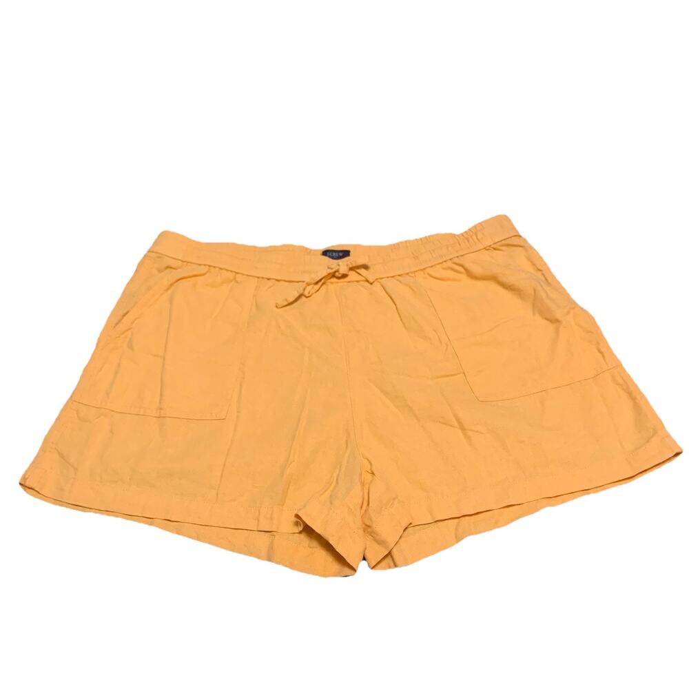 J.Crew Linen Blend Womens Casual Pull On Shorts Size XL Orange